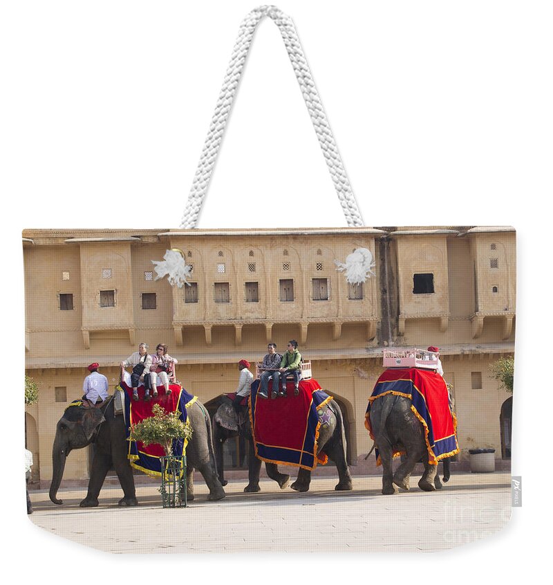 Elephant Weekender Tote Bag featuring the photograph Elephant Ride 2 by Elena Perelman