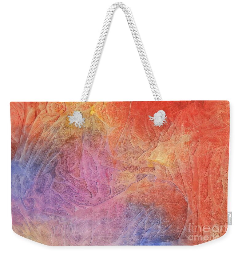 Color Weekender Tote Bag featuring the painting Eleyna's Forest by Jackie Mueller-Jones