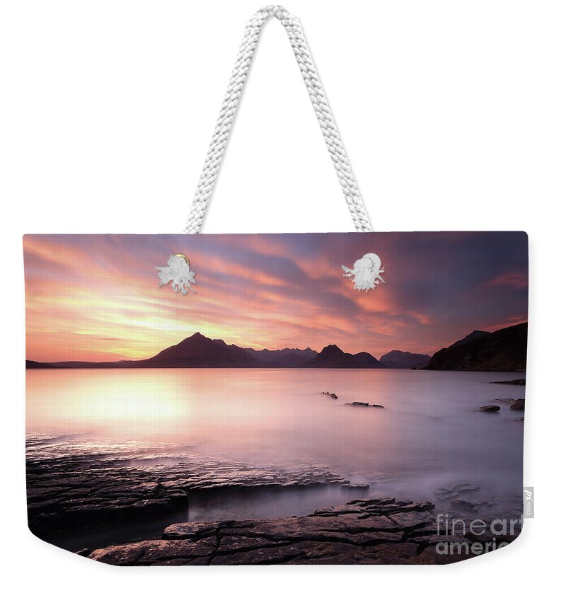 Elgol Weekender Tote Bag featuring the photograph Elgol Sunset by Maria Gaellman