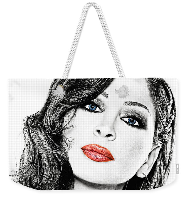 Elissa Weekender Tote Bag featuring the photograph Elissa by Munir Alawi