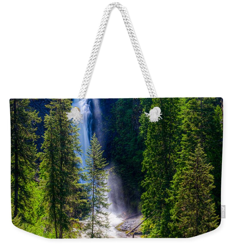 Flowingidaho Weekender Tote Bag featuring the photograph Elk Creek Falls by Rikk Flohr