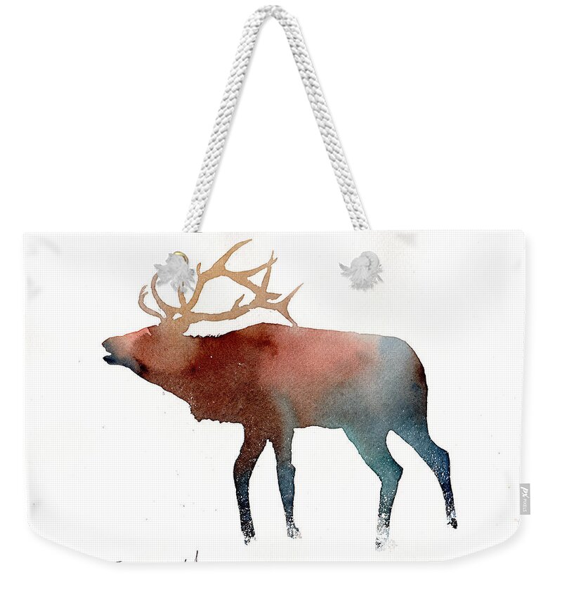 Moose Weekender Tote Bag featuring the painting Elks Club by Sean Parnell