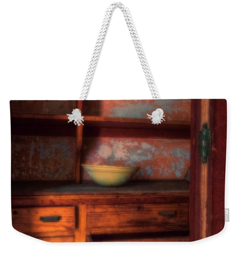 Jersey City New Jersey Weekender Tote Bag featuring the photograph Ellis Island Cabinet by Tom Singleton