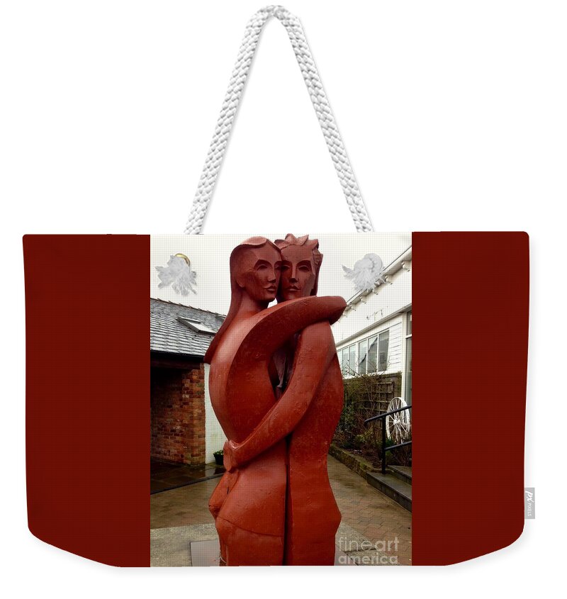 Embracing Couple Weekender Tote Bag featuring the photograph Embrace 3 by Joan-Violet Stretch
