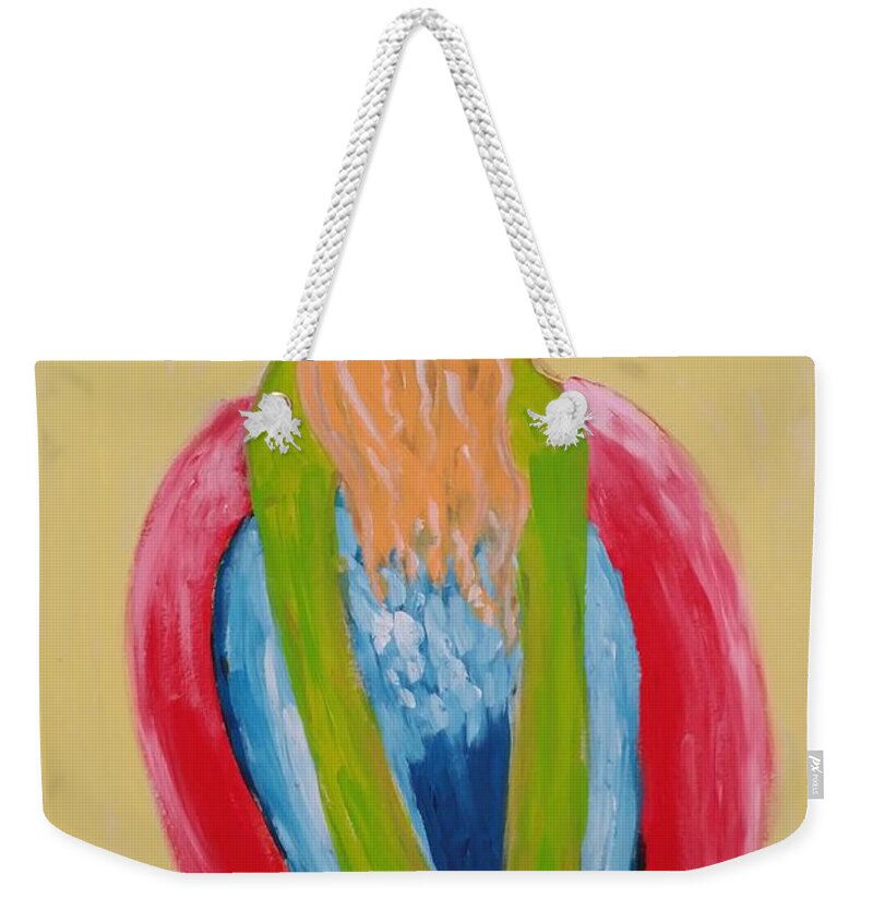 Red Weekender Tote Bag featuring the painting Embrace IV by Bachmors Artist