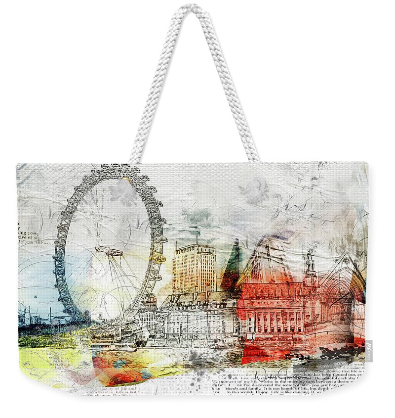 London Weekender Tote Bag featuring the digital art Embrace Life by Nicky Jameson