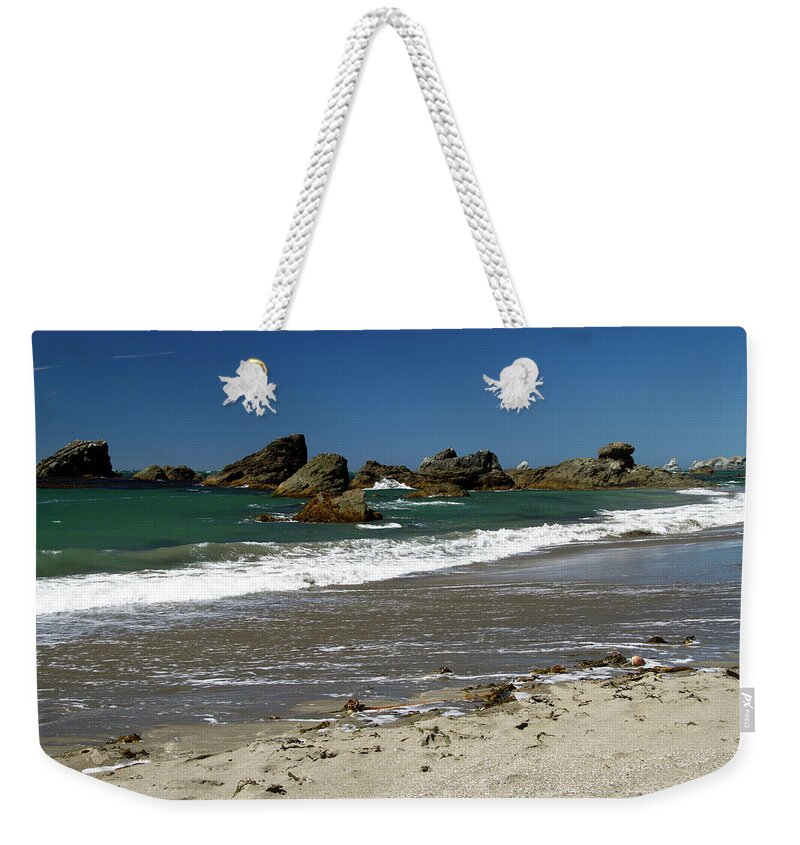 Blue Weekender Tote Bag featuring the photograph Emerald Green Getaway by Teri Schuster