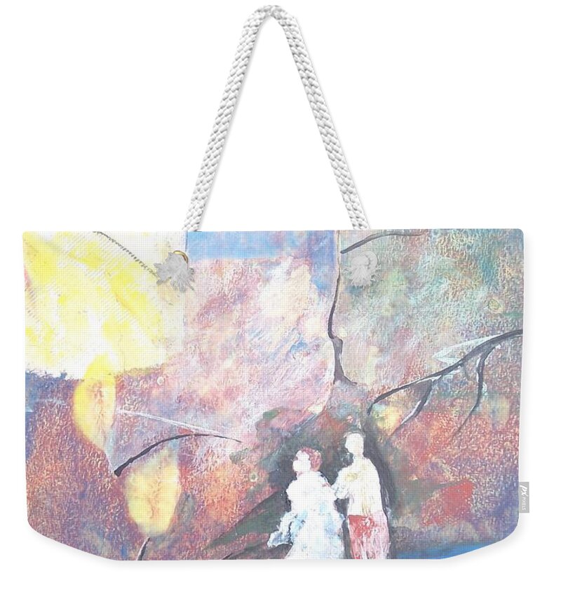 Collage Weekender Tote Bag featuring the painting Emergence by Christine Lathrop