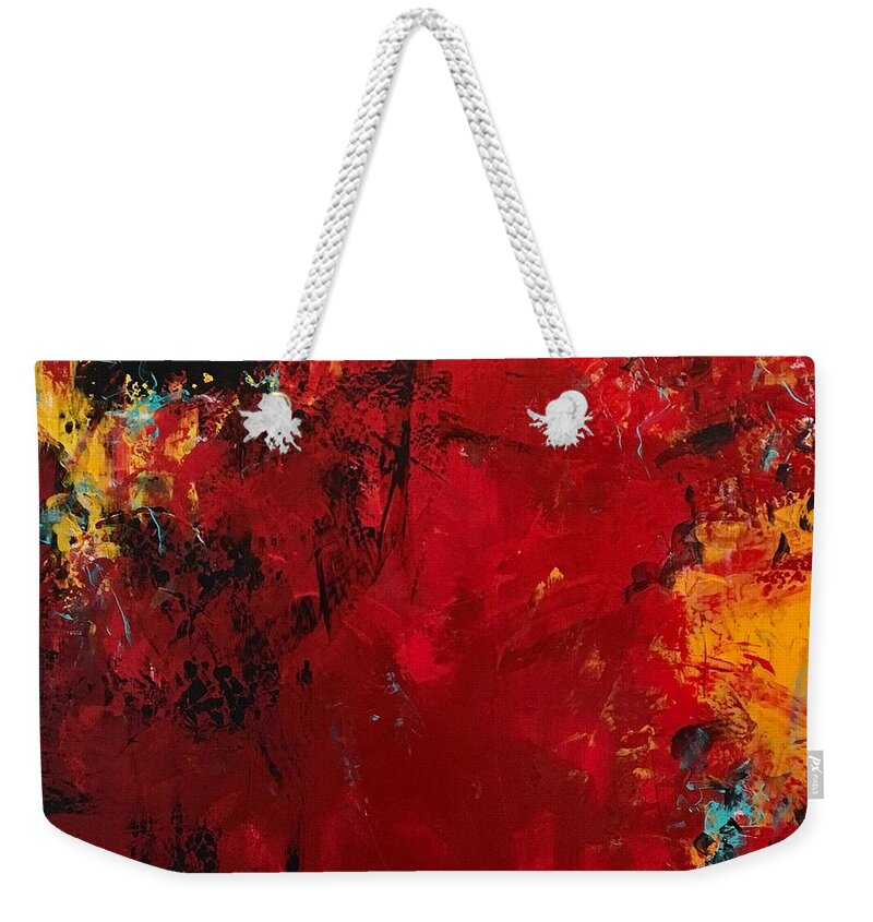 Abstract Weekender Tote Bag featuring the painting Emergence by Suzzanna Frank