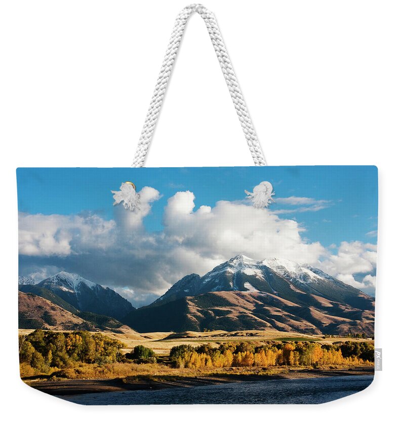 Emigrant Peak Weekender Tote Bag featuring the photograph A Touch of Paradise by Mark Miller