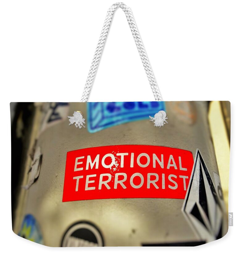 Love Weekender Tote Bag featuring the photograph Emotional Terrorist in New York by Funkpix Photo Hunter