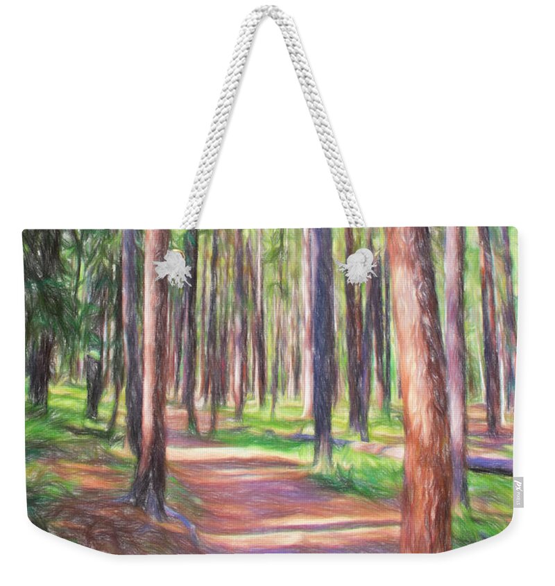 Trees Weekender Tote Bag featuring the photograph Enchanted Forest by Lorraine Baum