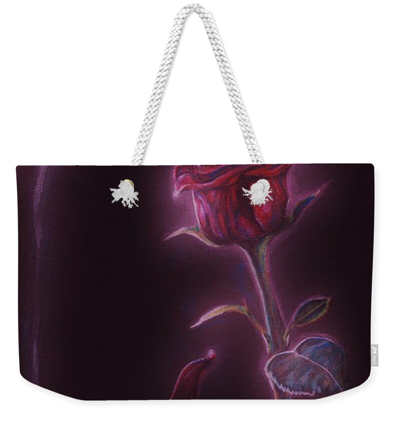 Rose Weekender Tote Bag featuring the drawing Enchanted by Meagan Visser