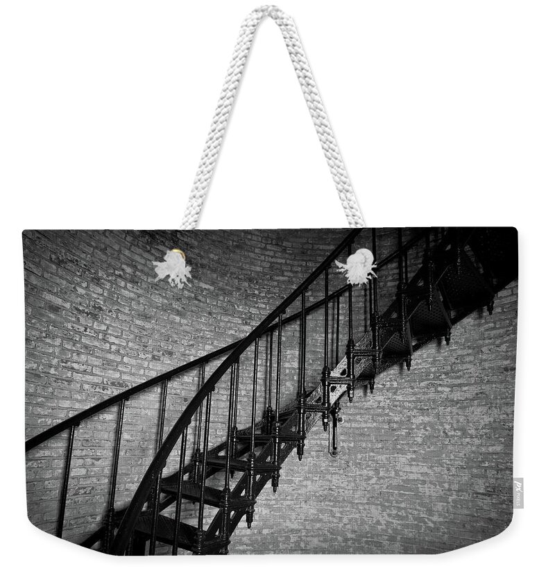Currituck Staircase Weekender Tote Bag featuring the photograph Enchanted Staircase II - Currituck Lighthouse by David Sutton