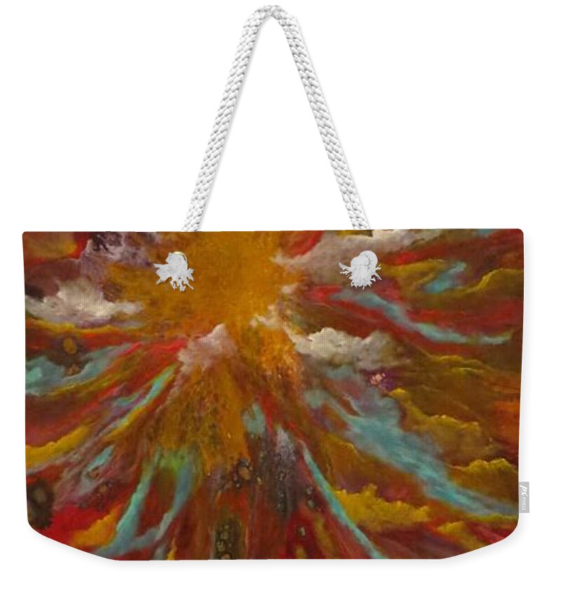 Abstract Weekender Tote Bag featuring the painting Encore by Soraya Silvestri