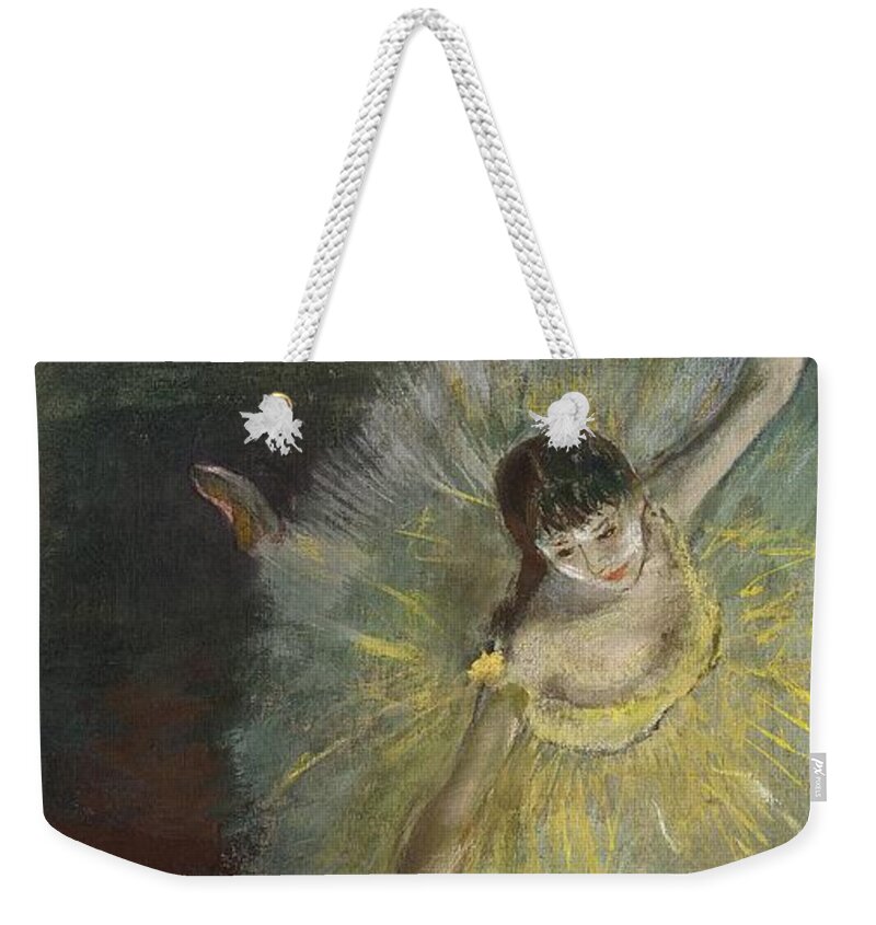 End Of An Arabesque Weekender Tote Bag featuring the pastel End of an Arabesque by Edgar Degas