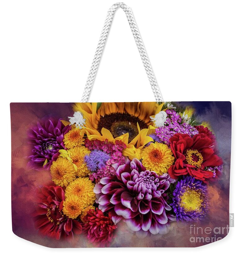 Flowers Weekender Tote Bag featuring the photograph End of Summer by Eva Lechner