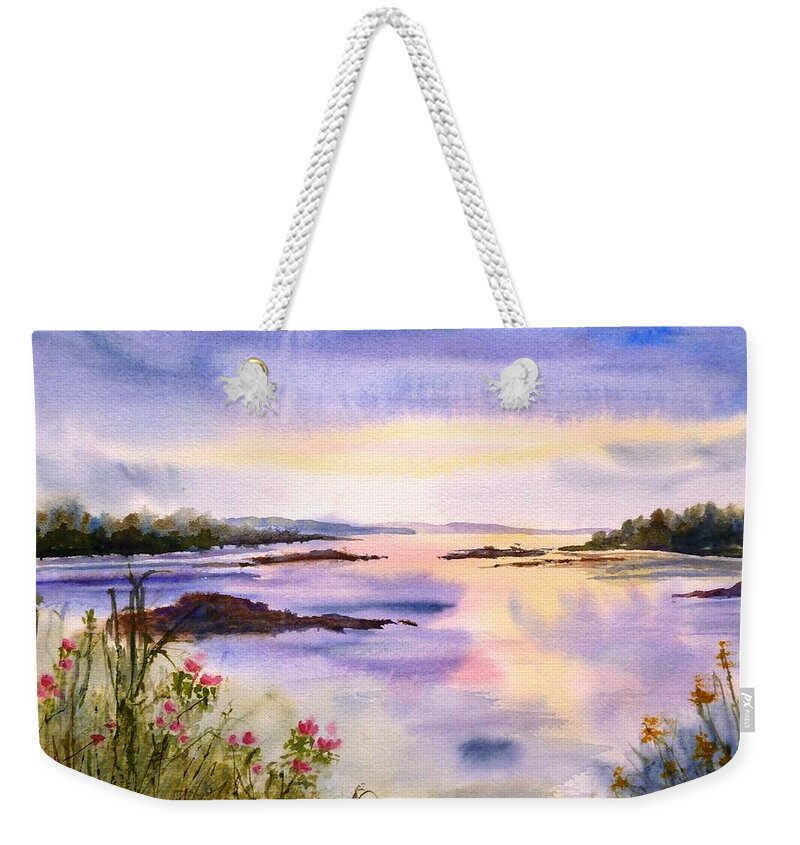 Sunset Weekender Tote Bag featuring the painting End of the Day by Diane Kirk