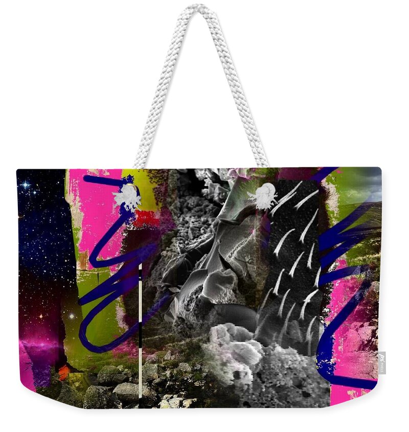 Mixed Media Weekender Tote Bag featuring the mixed media Energy Fields 1 by Janis Kirstein