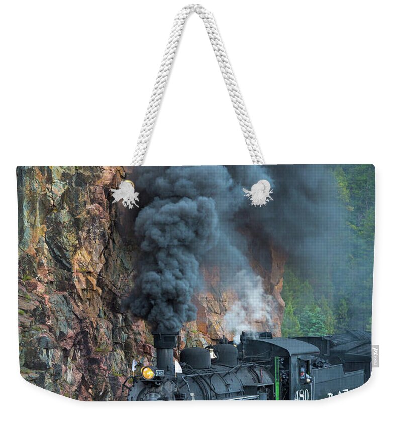 America Weekender Tote Bag featuring the photograph Engine 480 by Inge Johnsson
