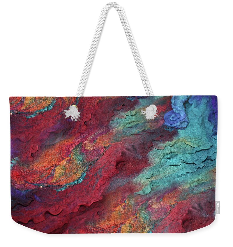Russian Artists New Wave Weekender Tote Bag featuring the painting Enigma by Marina Shkolnik