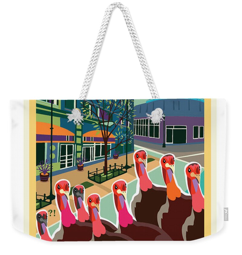 Brookline Weekender Tote Bag featuring the digital art Enjoy Our Shopping by Caroline Barnes