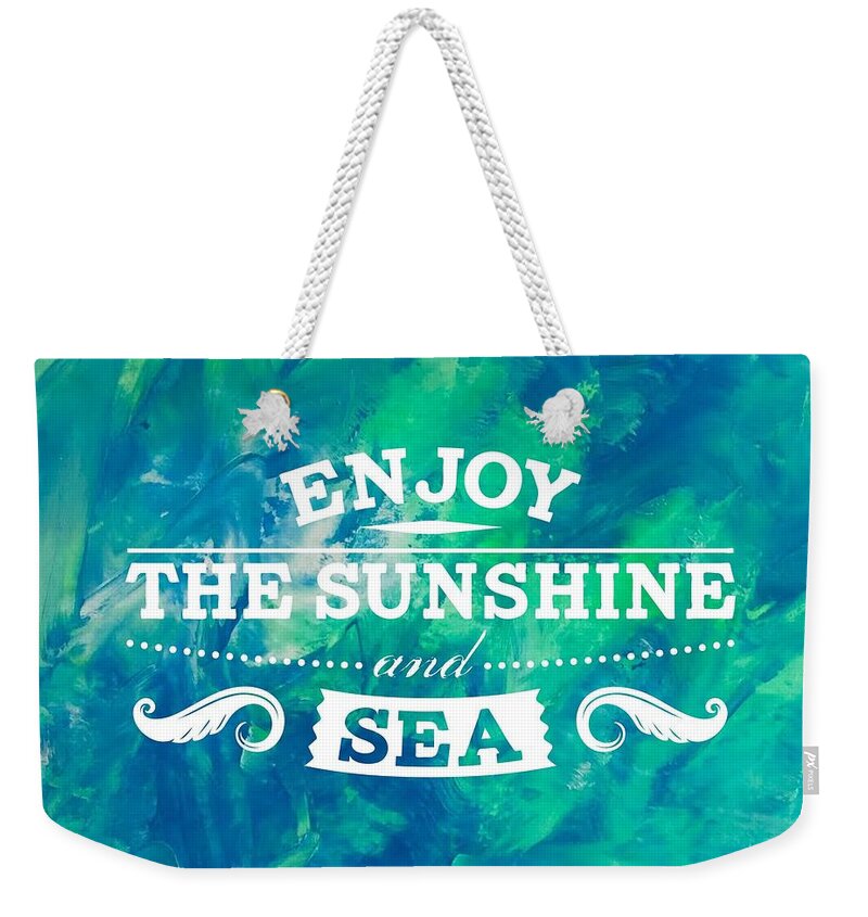 Art Weekender Tote Bag featuring the painting Enjoy the sunshine and sea by Monica Martin