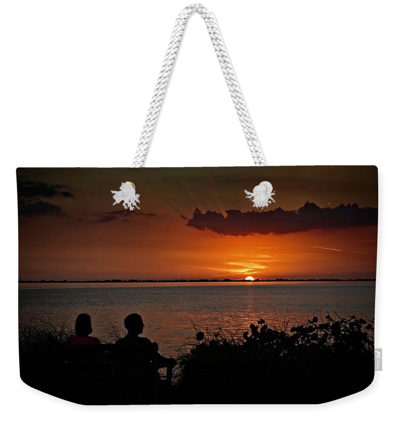 Sunset Weekender Tote Bag featuring the photograph Enjoying The Sunset by Ronald Lutz