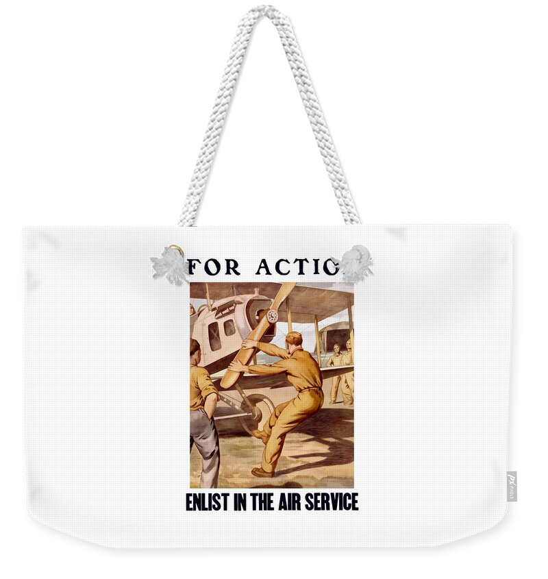 Air Force Weekender Tote Bag featuring the painting Enlist In The Air Service by War Is Hell Store