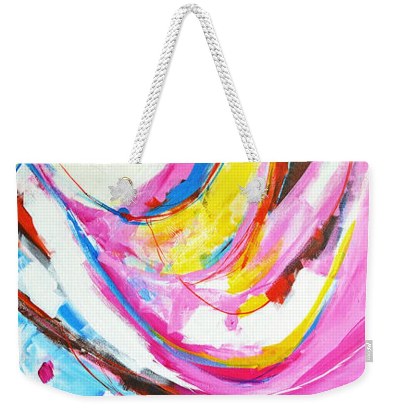 Entangled Weekender Tote Bag featuring the painting Entangled No. 8 - Diptych - Abstract Painting by Patricia Awapara