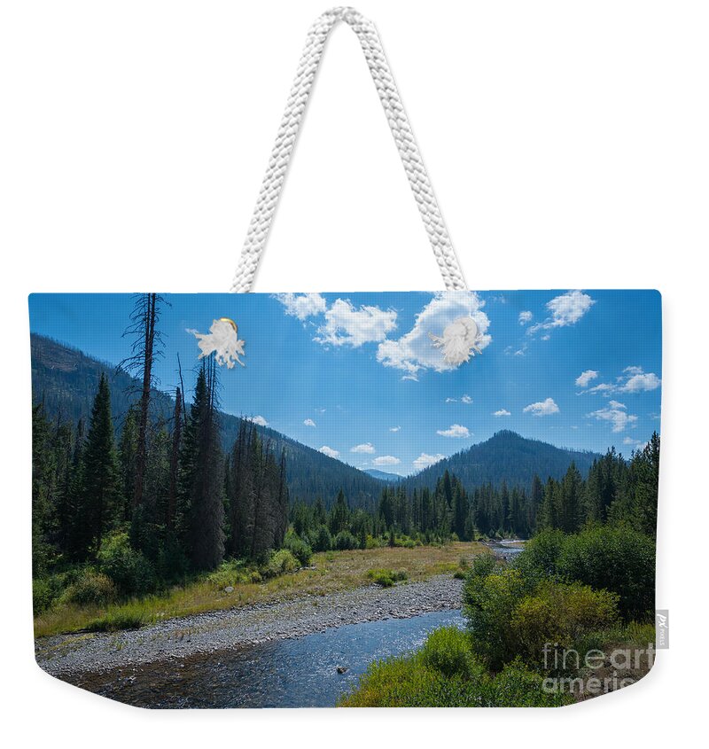 Yellowstone National Park Weekender Tote Bag featuring the photograph Entering Yellowstone National Park by Michael Ver Sprill