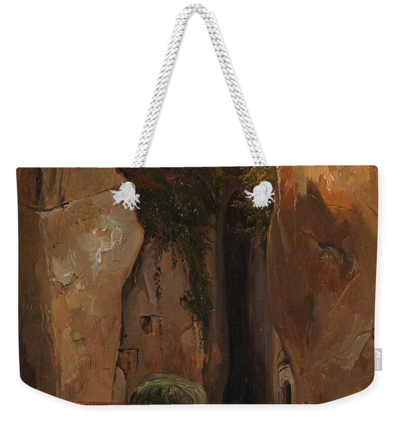 Charles Rmond Weekender Tote Bag featuring the painting Entrance to the Grotto of Posilipo by MotionAge Designs