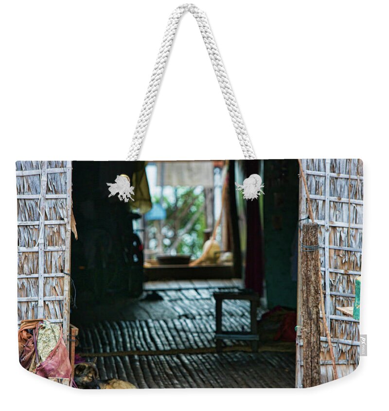 Cambodia Weekender Tote Bag featuring the photograph Entrance to Tonle Sap Home by Chuck Kuhn