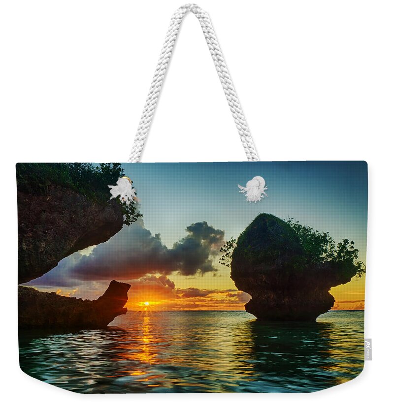 Pristine Weekender Tote Bag featuring the photograph Equatorial Evening by Amanda Jones