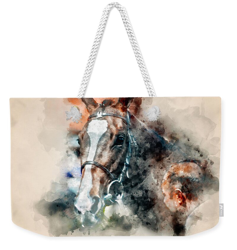 Sevenstyles Weekender Tote Bag featuring the photograph Equine Watercolour I by Jack Torcello