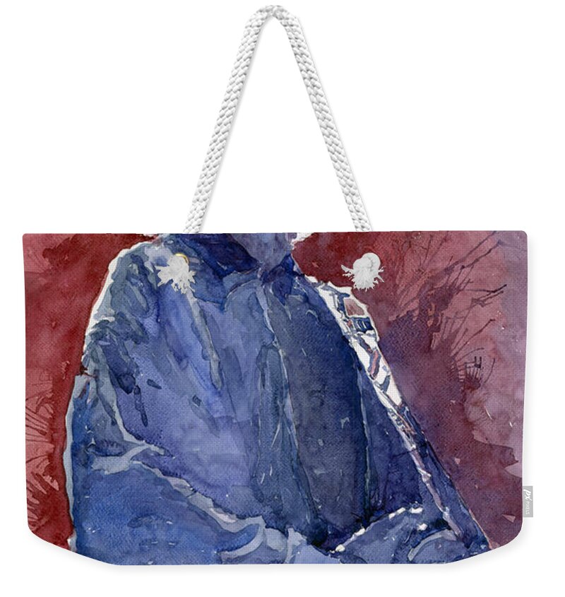 Watercolor Weekender Tote Bag featuring the painting Eric Clapton 04 by Yuriy Shevchuk
