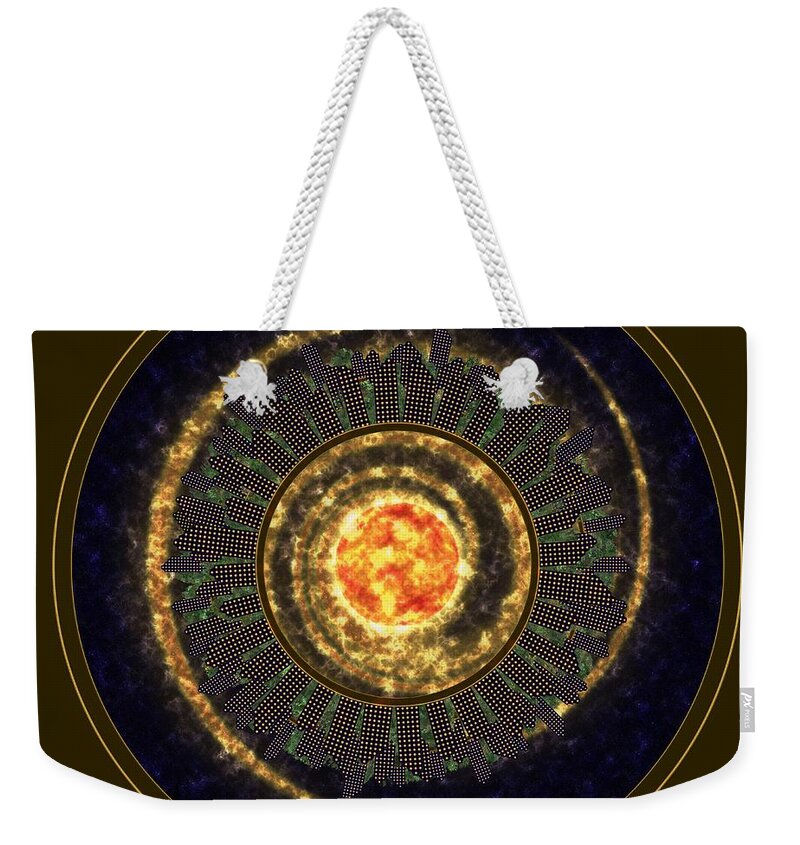 Mandala Weekender Tote Bag featuring the digital art Escape II by Lynde Young