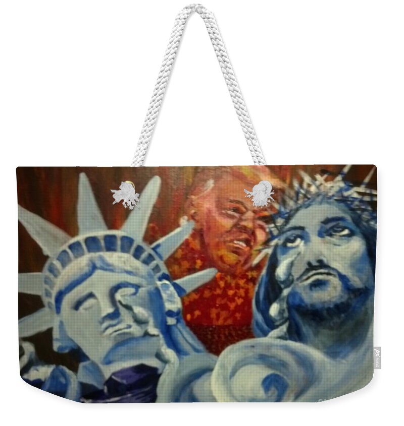 Politics Weekender Tote Bag featuring the painting Escape on Tears of Love and Liberty by Saundra Johnson