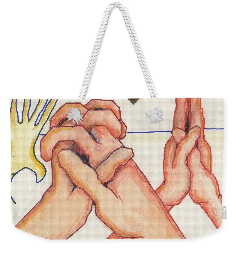 Bible Weekender Tote Bag featuring the painting Esra Jeremias - THE WIEDMANN BIBLE page 35 by Willy Wiedmann
