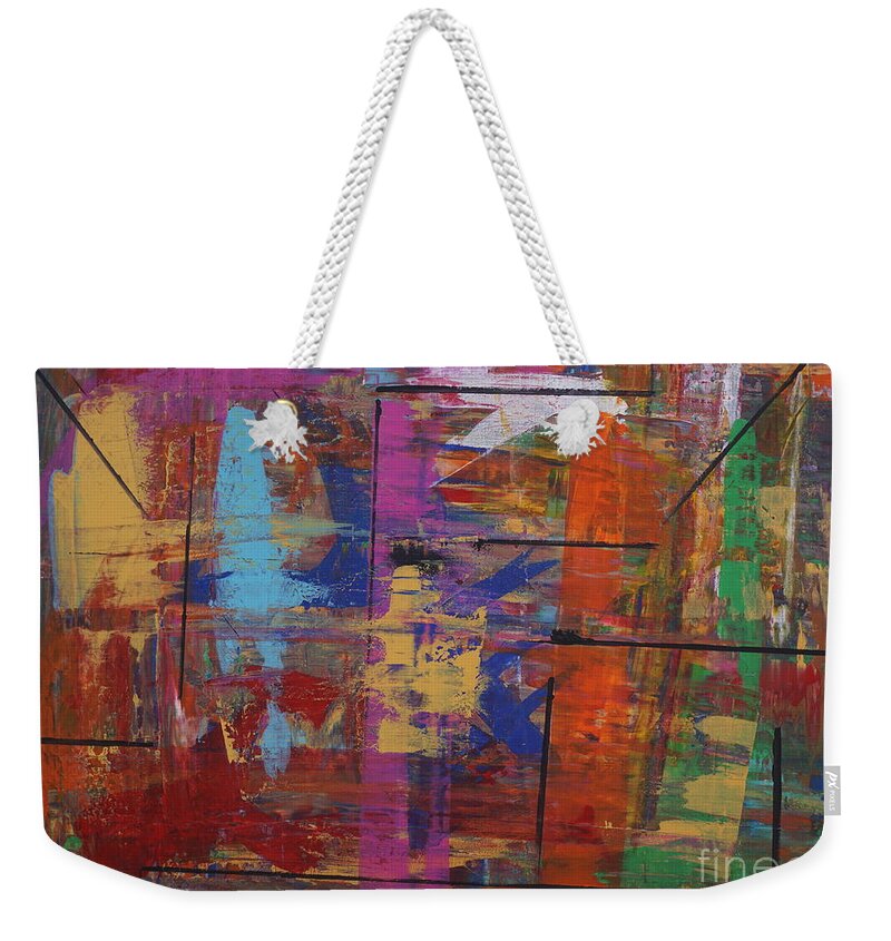 Abstract Weekender Tote Bag featuring the painting Essence by Jimmy Clark