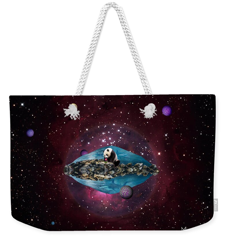 Space Weekender Tote Bag featuring the mixed media Eternal Optimist by Mindy Huntress