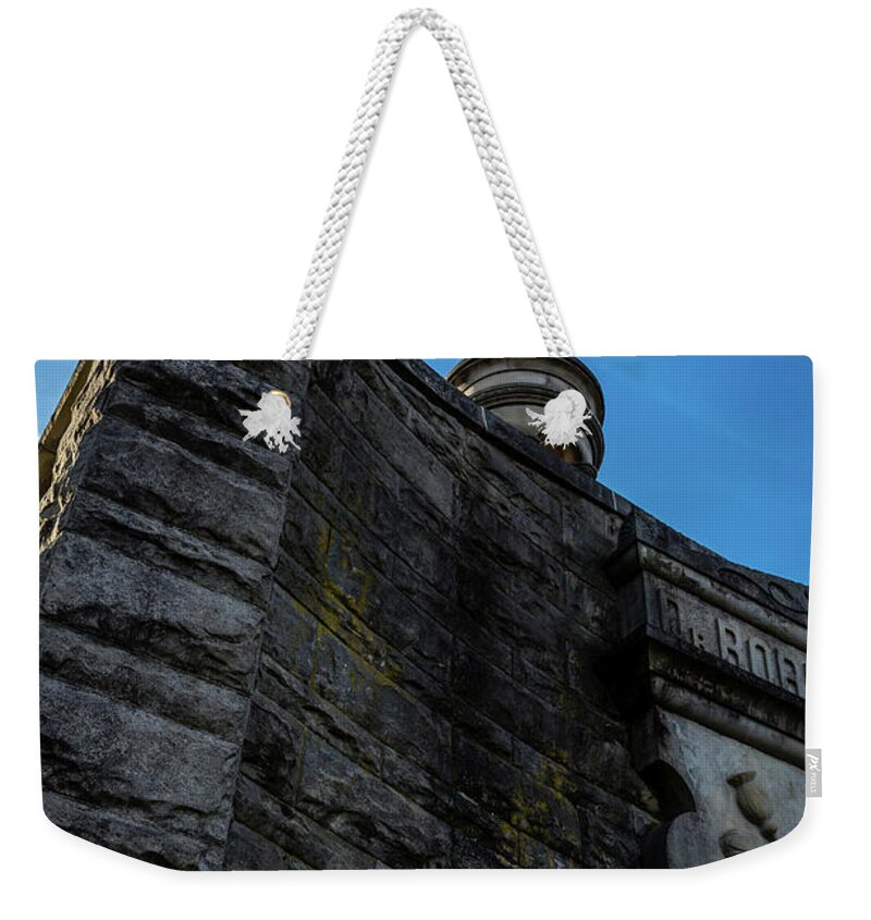 Southern Gothic Weekender Tote Bag featuring the photograph Eternal Stone Structure C by James L Bartlett
