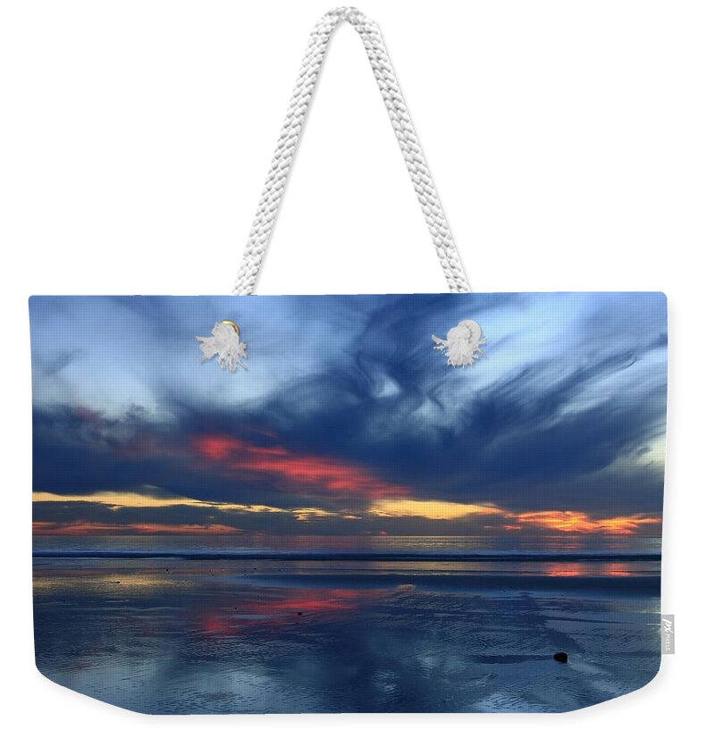  Cardiff By The Sea Weekender Tote Bag featuring the photograph San Elijo State Beach by John F Tsumas