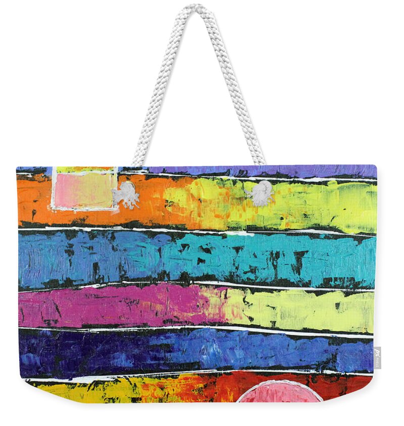Sunset Weekender Tote Bag featuring the painting eve by Jeremy Aiyadurai