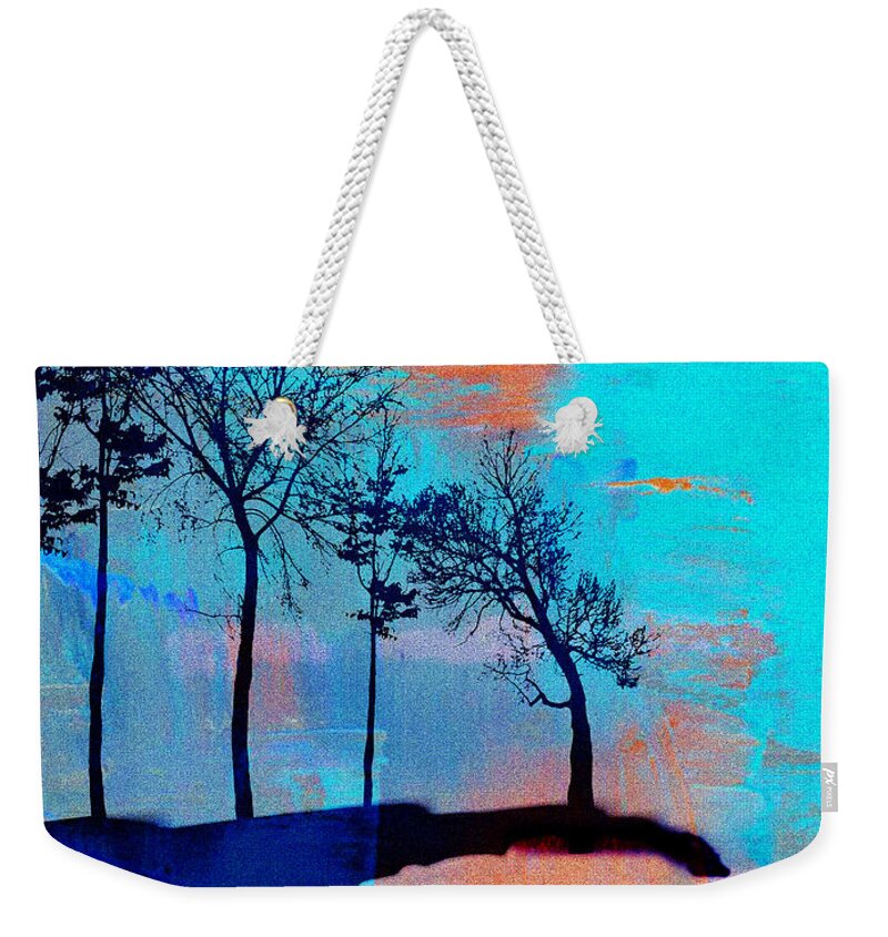 Blue Weekender Tote Bag featuring the painting Evening by Amy Shaw