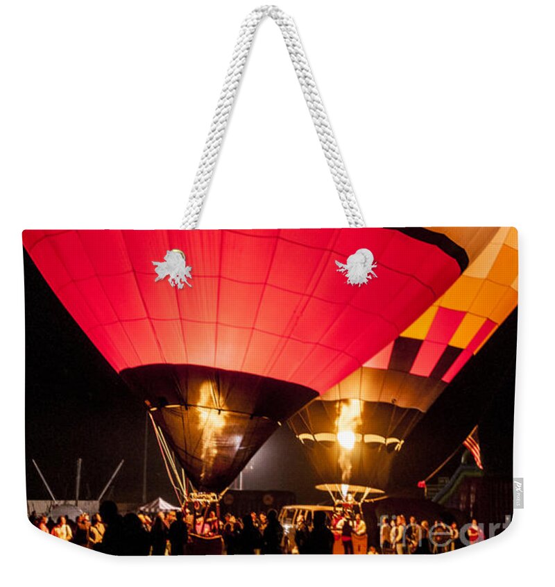 Hot-air Weekender Tote Bag featuring the photograph Evening Glow Red And Yellow by Kirt Tisdale