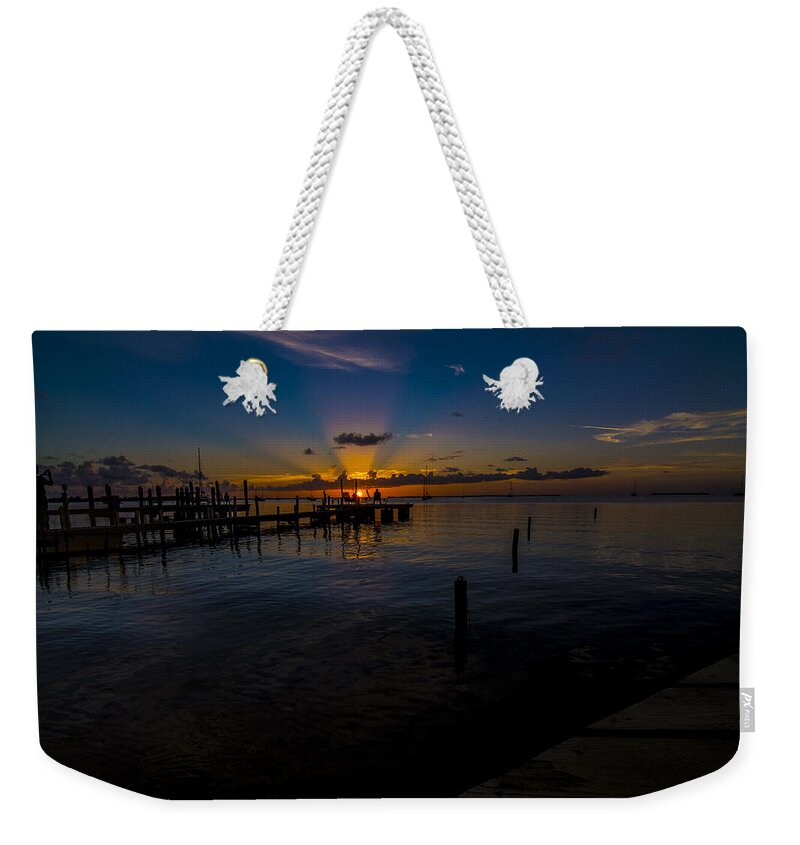 Florida Keys Weekender Tote Bag featuring the photograph evening in Key Largo by Kevin Cable