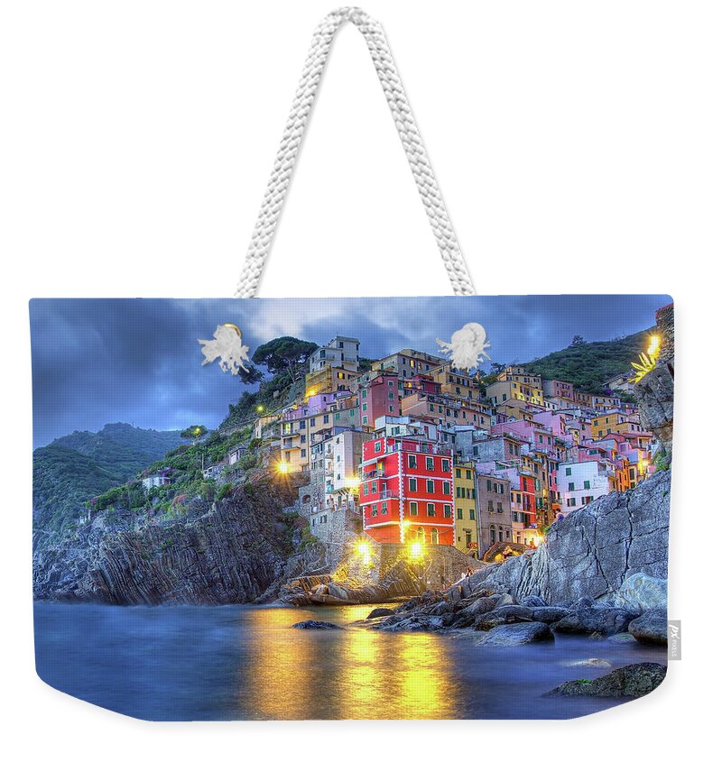 Riomaggiore Weekender Tote Bag featuring the photograph Evening in Riomaggiore by Peter Kennett