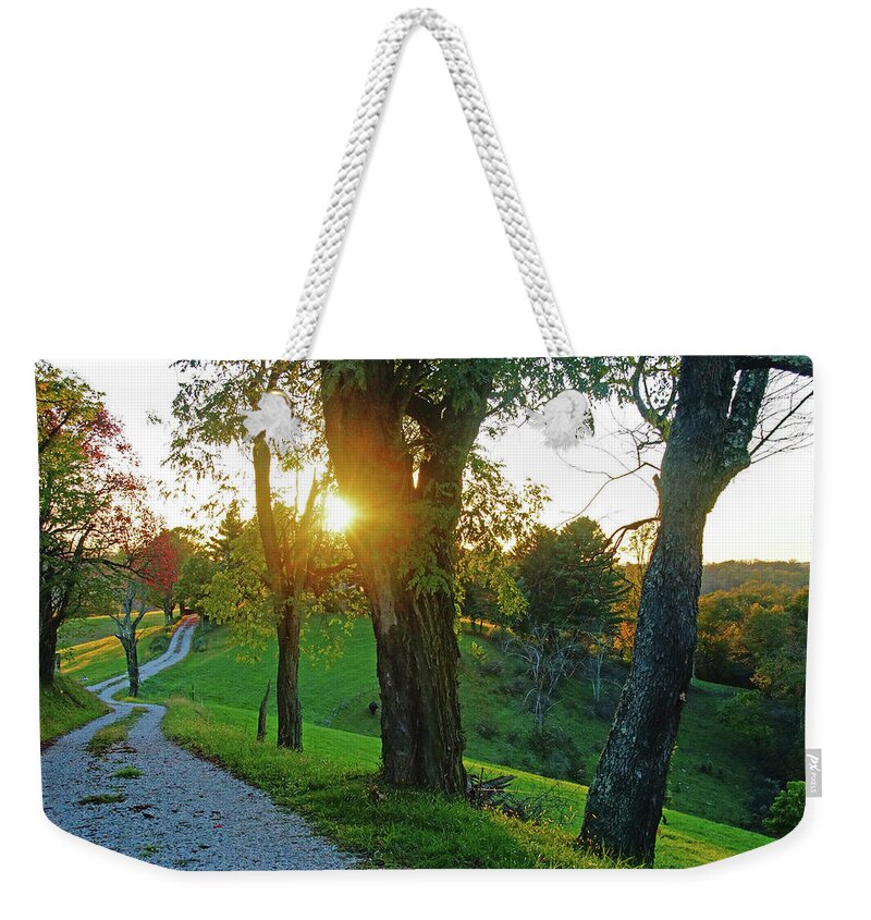 Long Road Weekender Tote Bag featuring the photograph Evening in West Virginia by Mike Murdock