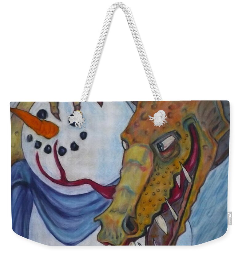 Dragon Weekender Tote Bag featuring the painting Ever Have One Of Those Days by Todd Peterson